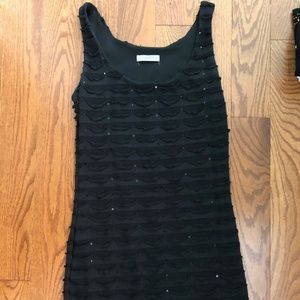 ISSI simple black body con dress with sequins